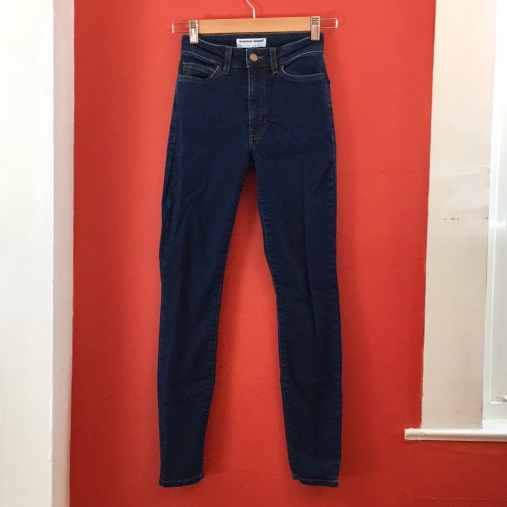 American Apparel pencil jean in indigo, size 24